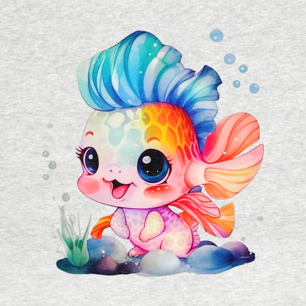 Cute, happy baby fish design by ATScreations